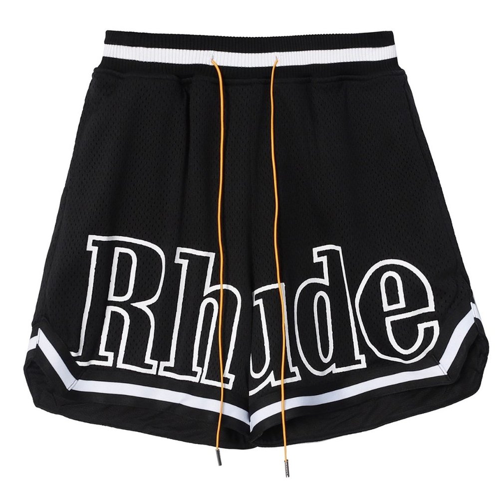 Rhude Summer Double Layer Breathable Printed Five Points Mesh Pants
